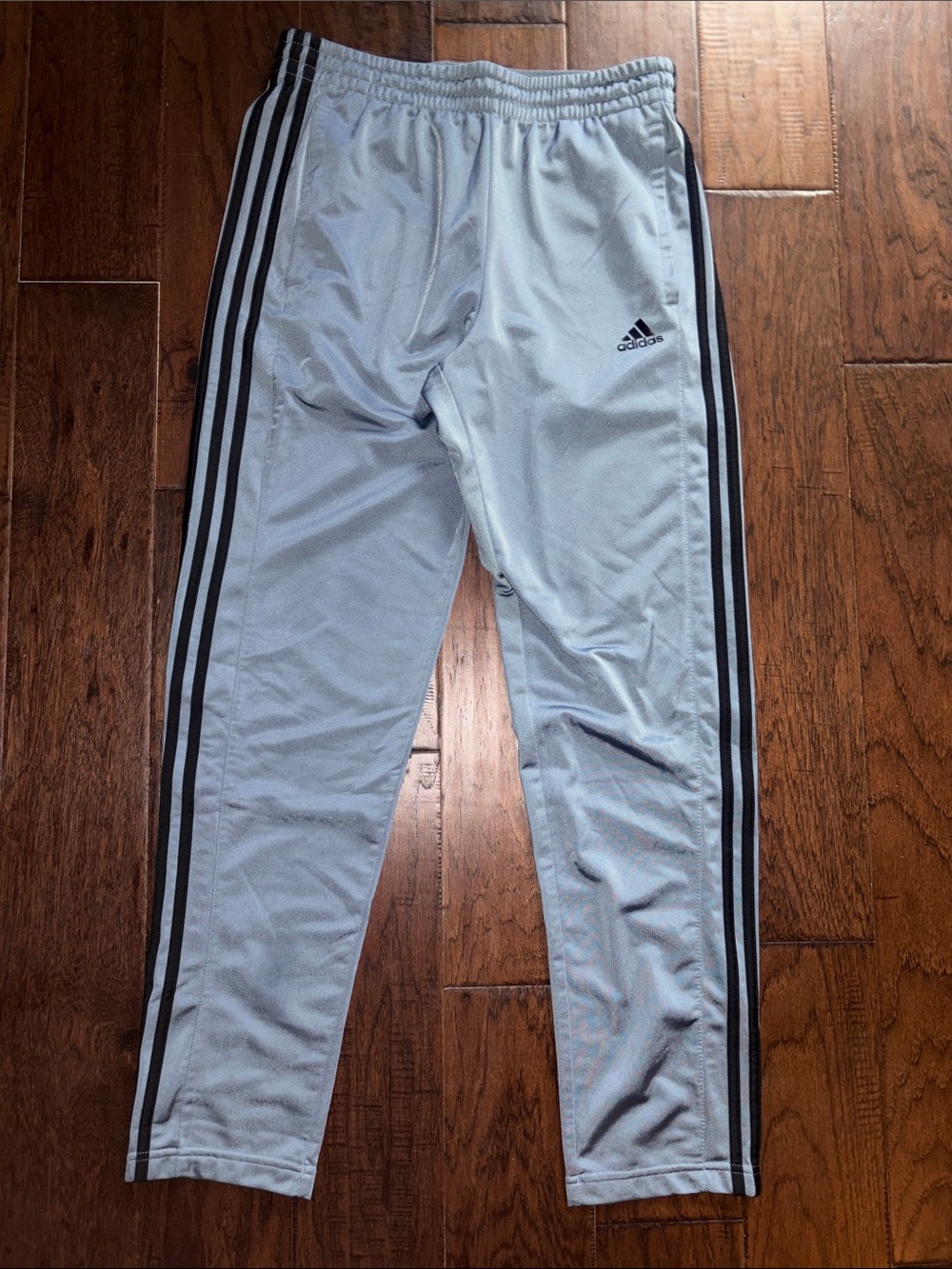 adidas Light Gray Track Pants with Black Stripes